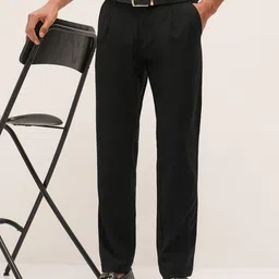 THE BEAR HOUSE Men Solid Slim Fit Formal Trouser-picture-20
