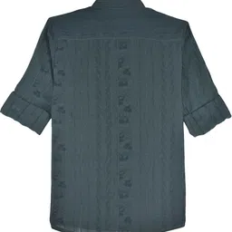 CHARCHIT Boys Comfort Textured Spread Collar Cotton Casual Shirt With T-Shirt image 4