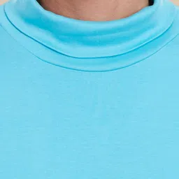 Hypernation Men High Neck Solid Cotton T-shirt image 4