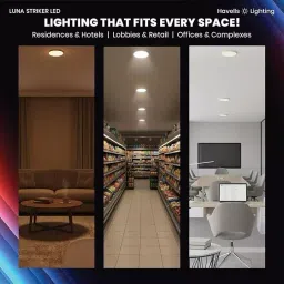 Havells 5 W Luna Striker LED JB Downlight Round Shape 6500 K, 61 mm Cutout x 16.5 mm Height, LHEBBOP7UZ1W005 image 5