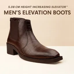 Bxxy Men Textured Height Increasing Elevator Heel Chelsea Boots image 3