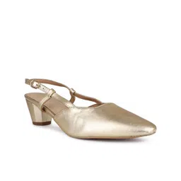 Inc 5 Women Metallic Pointed Toe Party Block Heel Sandals-image-0