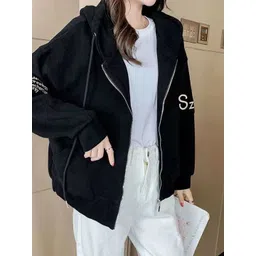 StyleCast Women Hooded Open Front Jacket with Embroidered image 2