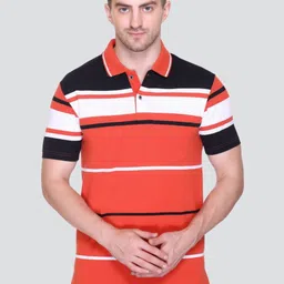 Yoorix Striped Polo Collar Short Sleeves T-shirt-picture-40