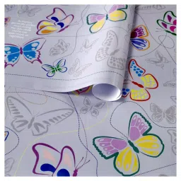 eVincE - thoughtful PRESENTations BFLY01L25 Butterfly Birthday Gifts Theme Party Child Friendly Facts and Match IT Game 50 x 70 cms Gift Wrapping Paper (Pack of 25 Piece) image 2