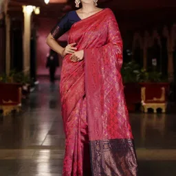 Mitera Woven Design Zari Silk Blend Banarasi Saree-image-96