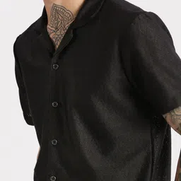 SHOWOFFFF Men Standard Semi Sheer Casual Shirt image 2