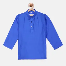 THANGAMAGAN Boys Blue Solid Kurta image 1