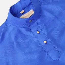 THANGAMAGAN Boys Blue Solid Kurta image 3