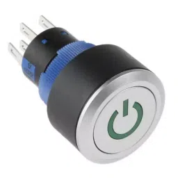 RS PRO Illuminated Push Button Switch Panel Mount 22.2 mm DPDT Green LED 250 V AC, 1759022-image-89