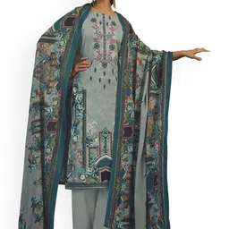 DRAVINAM Trends Floral Printed Zari Pure Cotton Unstitched Dress Material-picture-15