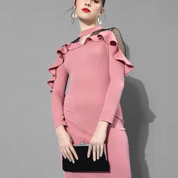 Chemistry Women Sheath Frilled Midi Dress-image-42