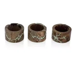 Screw Tight NPR102 Thunder Wooden Green Napkin Ring (Pack of 6) image 2