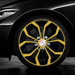 Auto Pearl Cop01_355.6 mm(14 Inch) Press Type Wheel Cap Hubcap with Retention Ring Glossy Golden Wheel Cover for Mahindra Logan14 cm image 4