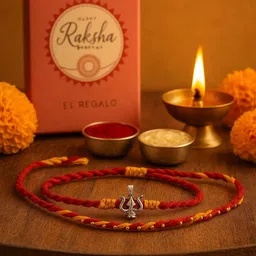 EL REGALO Trishula Thread Rakhi with Roli Chawal & Card-picture-26