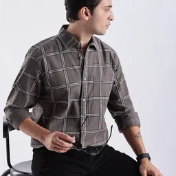 Guns & Sons Men Modern Slim Fit Tartan Checks Checked Casual Shirt-picture-16