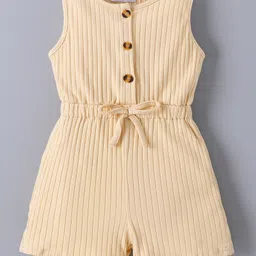 Mark & Mia Sleeveless Striped Jumpsuit With Bow Applique - Beige-picture-26