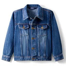 Pine Kids Cotton Woven Full Sleeves Solid Color Denim Jacket - Blue-picture-33