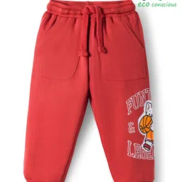 Babyoye Terry Knit Full Length Lounge Pant with Kitty Patch - Dark Red-picture-26