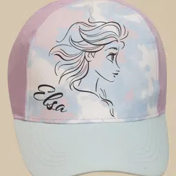 Kidsville Cotton Blend Knit Disney Frozen Featuring Elsa Printed Caps - Blue - Diameter 17cm-image-17