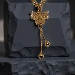 VYRA Gold-Plated Artificial Stones Studded Minimal Necklace image 5