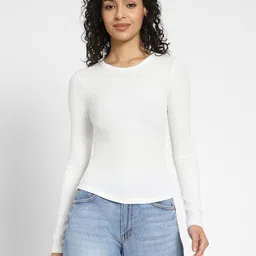 AMERICAN EAGLE OUTFITTERS Women Solid Round Neck T-shirt-image-75