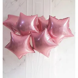 Bubble Trouble 18 Inches Star Shape Foil Balloons   Pink - Pack of 10 image 2