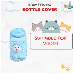 Chinmay Kids Soft Baby Feeding Bottle Cover | Zip Closure | Nursery Print (Pack of 2) - 240 ml image 2
