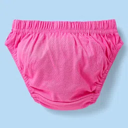 Babyhug Single Jersey Knit Antibacterial Panties With Polka Dots & Floral Print Pack Of 3 - Pink Orange & White image 3