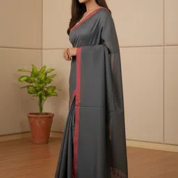 Brynbrit Pure Cotton Khadi Saree-picture-30