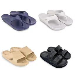 Feel alive Set Of 4 Ultra-Comfortable & Lightweight Thong Flip-Flops & Sliders-picture-19