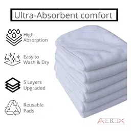 AEREX Reusable Baby 1 Cloth Diapers For 6 Months to 3 Years With 1 White Insert Pad Leak Proof Washable Diapers For New Born Babies Adjustable Pocket Cloth Diaper Nappies (Orange) image 4