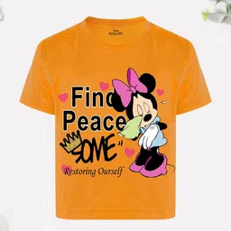 Disney By Miss and Chief Girls Minnie Mouse Printed Bio Finish Applique T-shirt-picture-18