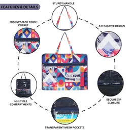 Echo Boomers Multipurpose Folder Bag | Stationery Organizer & Document File Bag (Multicolor) image 5