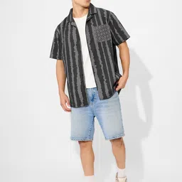 The Souled Store Men Cuban Collar Abstract Printed Cotton Casual Shirt image 5