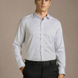Louis Philippe Striped Spread Collar Pure Cotton Shirt-picture-45
