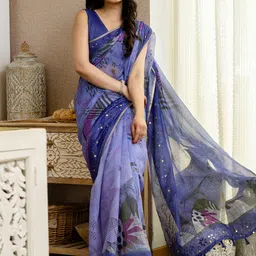 Satrani Geometric Printed Saree image 4