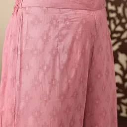 House of Pataudi Empire Pure Cotton Jashn Kurta with Palazzos & Dupatta image 5