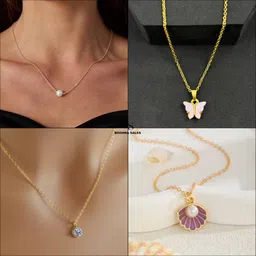 Boghra Sales Set Of 4 Gold-Plated Brass Pearls Chain-picture-39