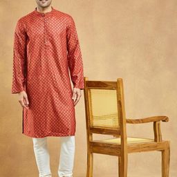 Fabindia Men Geometric Printed Daily Straight Kurta-picture-27