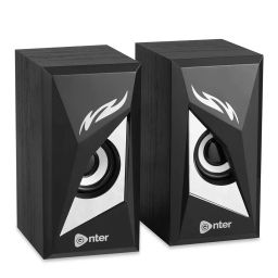 ENTER Music Eye Wood and ABS USB Mini Speaker (Set of 2 Pcs)-picture-38