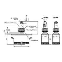 JAIBALAJI Precision Limit Switch with Top Push Roller 1NO+1NC Contact 600 V AC Insulation Voltage 15 Amp Thermal Current, JO1TPRB image 2