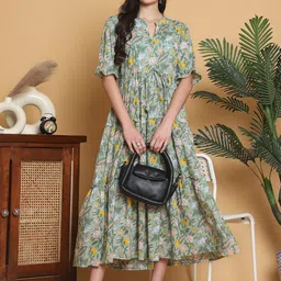Aawari Floral Print A-Line Maxi Dress image 5