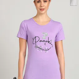 PAAVKI Pack Of 2 Typography Printed Round Neck Cotton T-shirts-image-11