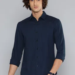 Flying Machine Slim Fit Self Striped Pure Cotton Casual Shirt-image-55