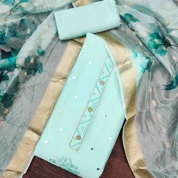 DIVASTRI Embellished Unstitched Dress Material image 3