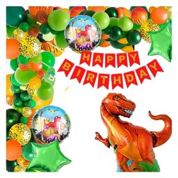 Bubble Trouble Theme Birthday Decoration Pack of 50 - Pc 40 Balloons, 5 Pc Dinosaur Foil Balloons, 1 Banner, 4 Confetti Balloons(Dinosaur Jungle Birthday Theme Decoration for Boys/ Girls / Kids Party)-picture-29