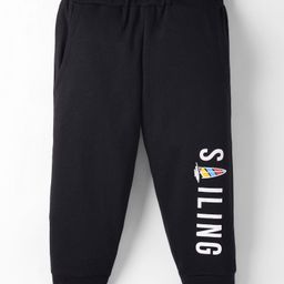 Zero Interlock Knit Full Length Lounge Pant With Text Print - Black-picture-30
