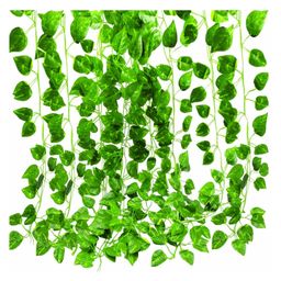 Bubble Trouble Wall Hanging Artificial Creeper Money Plant Strings Set of 6 Green Color for Interior Decoration Art Craft USLSTN1-picture-20