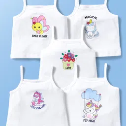 Doodle Poodle 100% Cotton Single Jersey Knit Sleeveless Slips With Animal Print Pack Of 5 - White-picture-29
